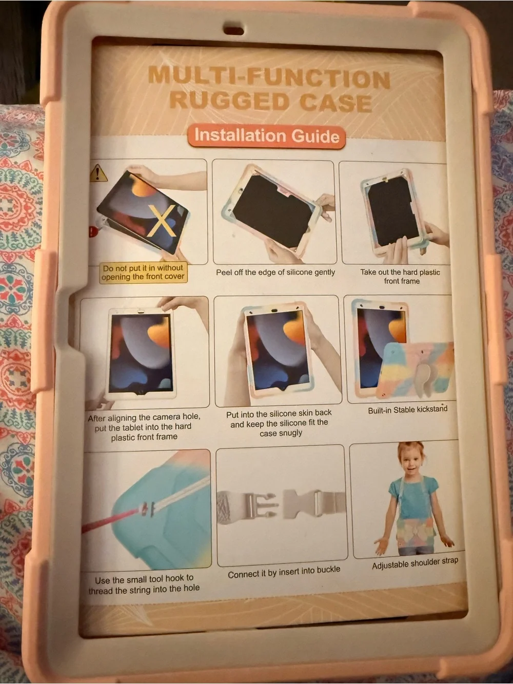 Multi-Function Rugged Kids Tablet Case - Pink